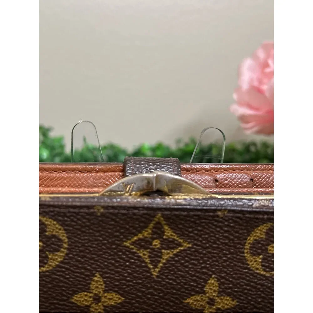 Louis Vuitton Monogram French Purse Kisslock Wallet Vintage Bifold-Date:CA0030